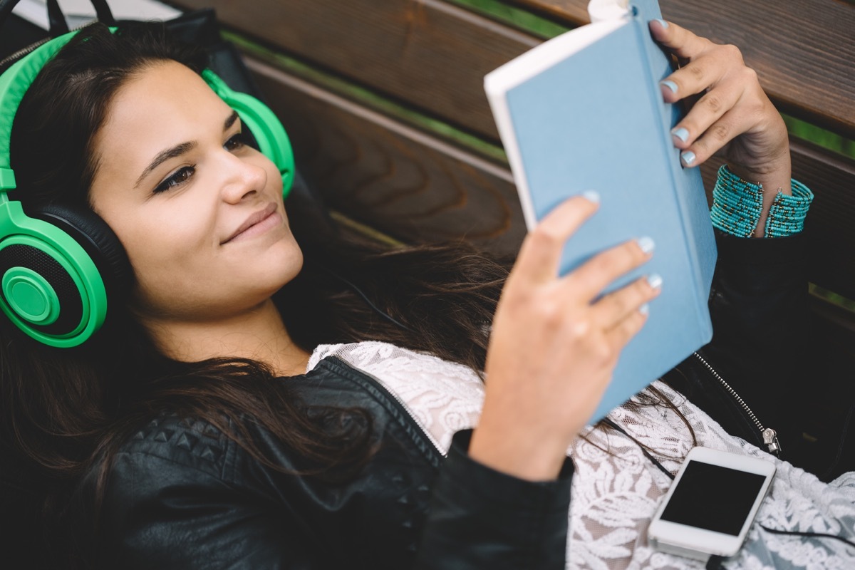 cool girl reading a book, slang words