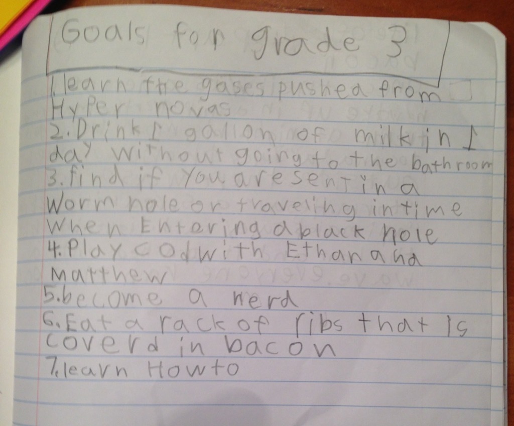 Third grade goals funny kid's assignments