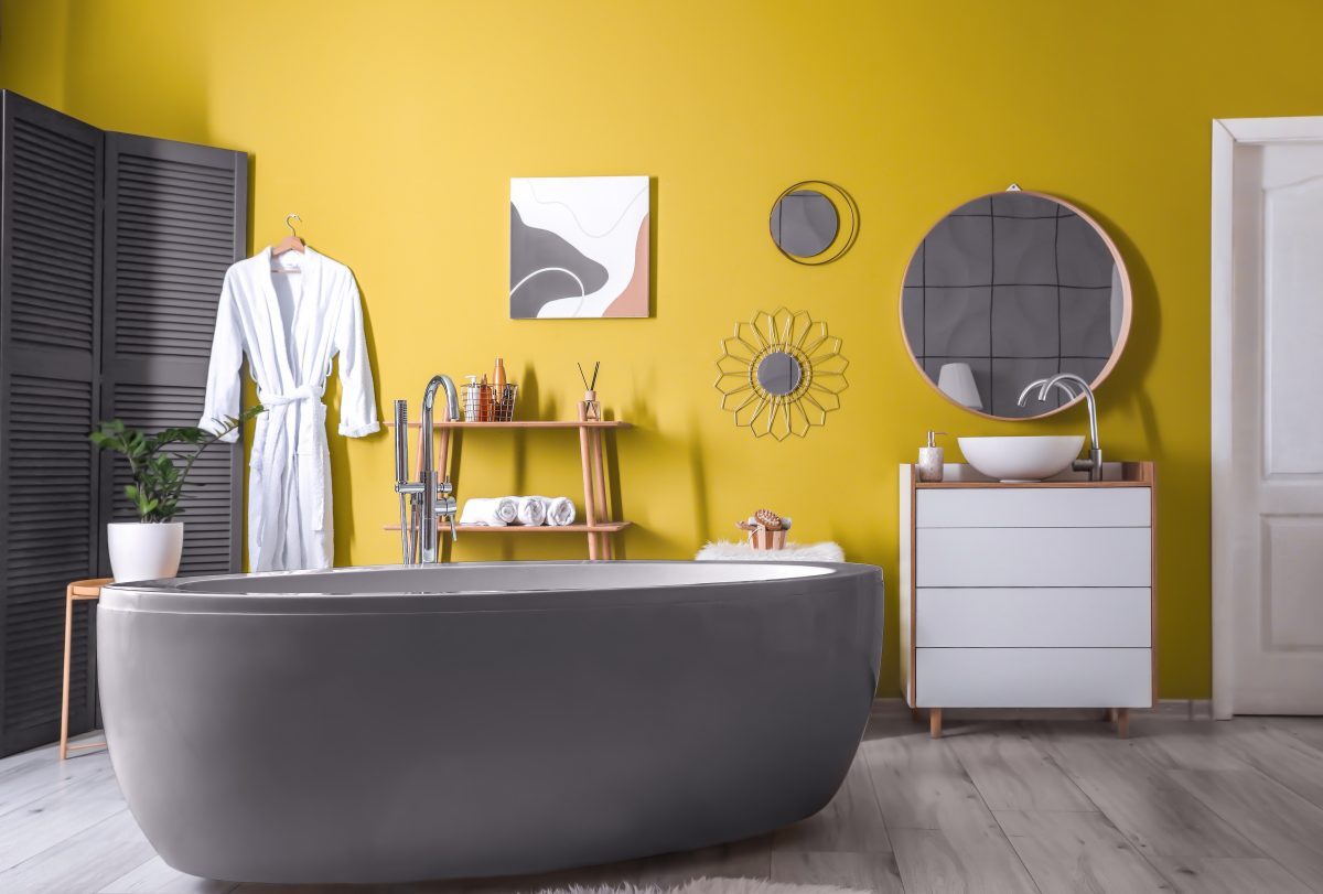 yellow bathroom