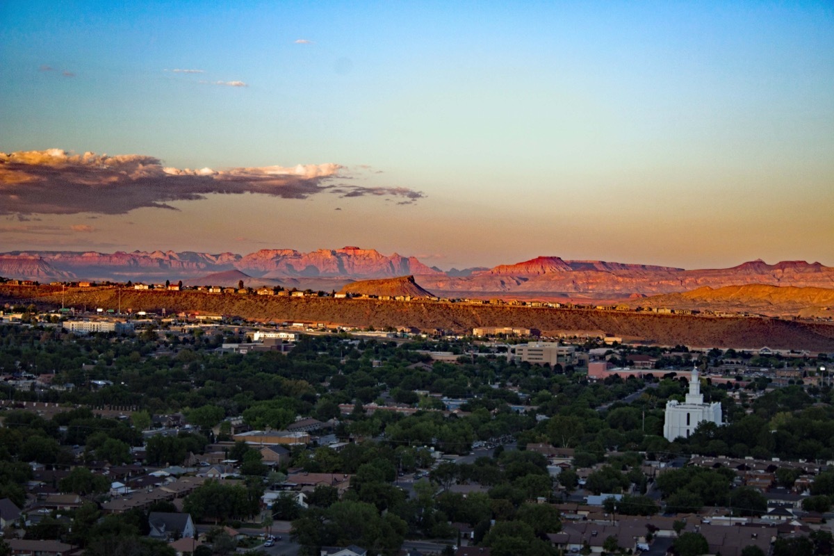 Sunset overlooks Utah.