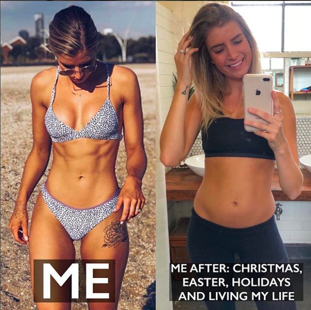 fitness influencer beck jackson posts inspiring post on weight gain. 