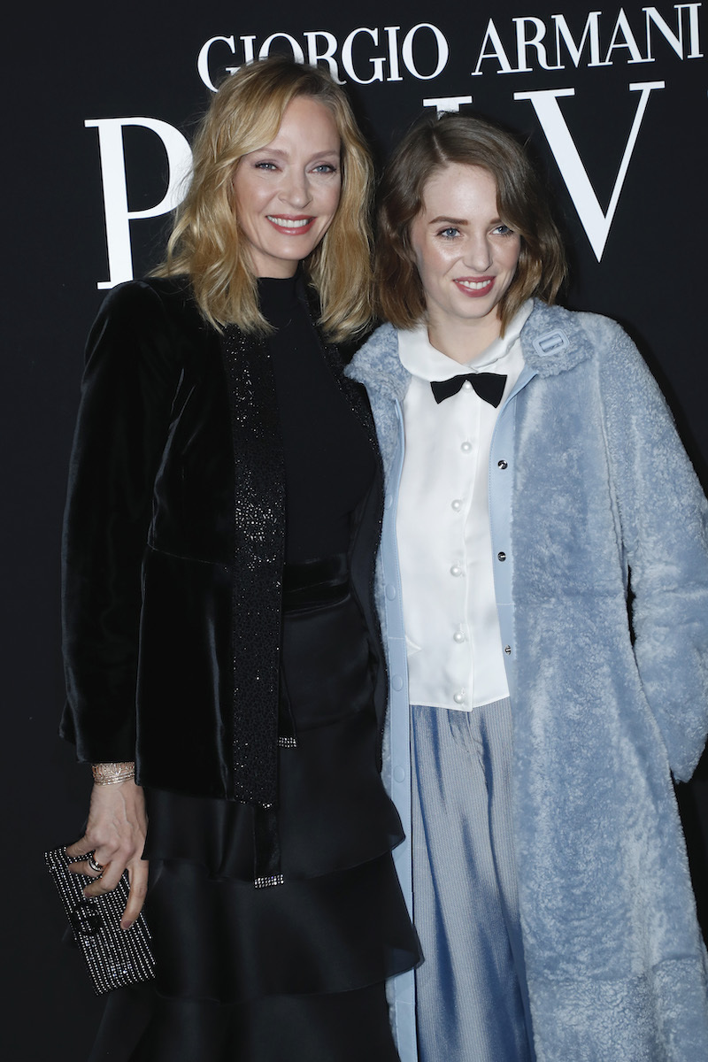 Uma Thurman and Maya Hawke at the Giorgio Armani Prive Haute Couture Spring Summer 2019 show