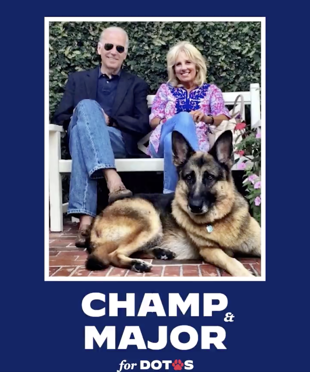 Champ in campaign video for Joe Biden