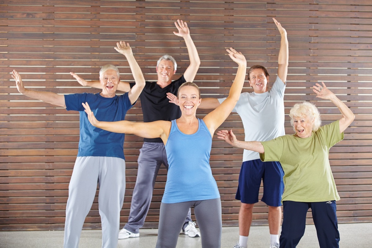 Older people dance class