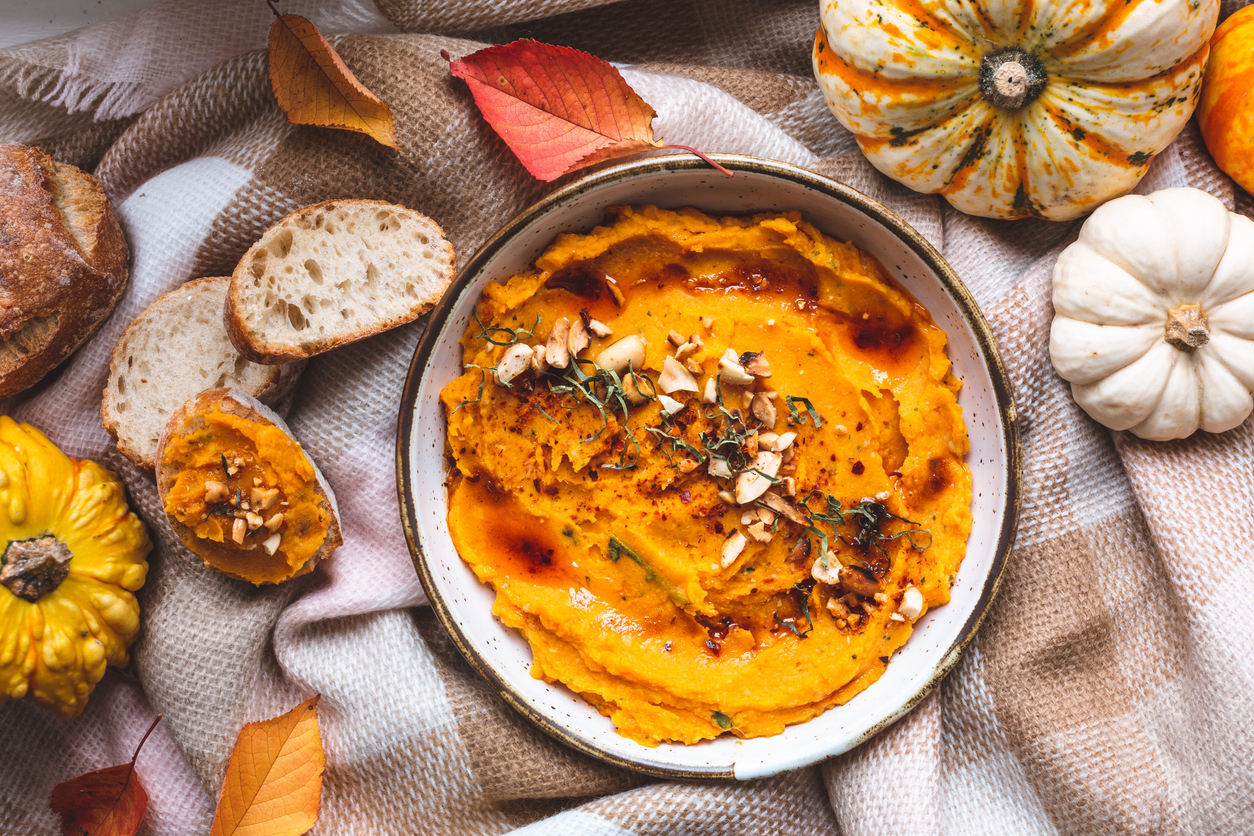 Spicy Hummus from Butternut Squash, Vegetarian Dish