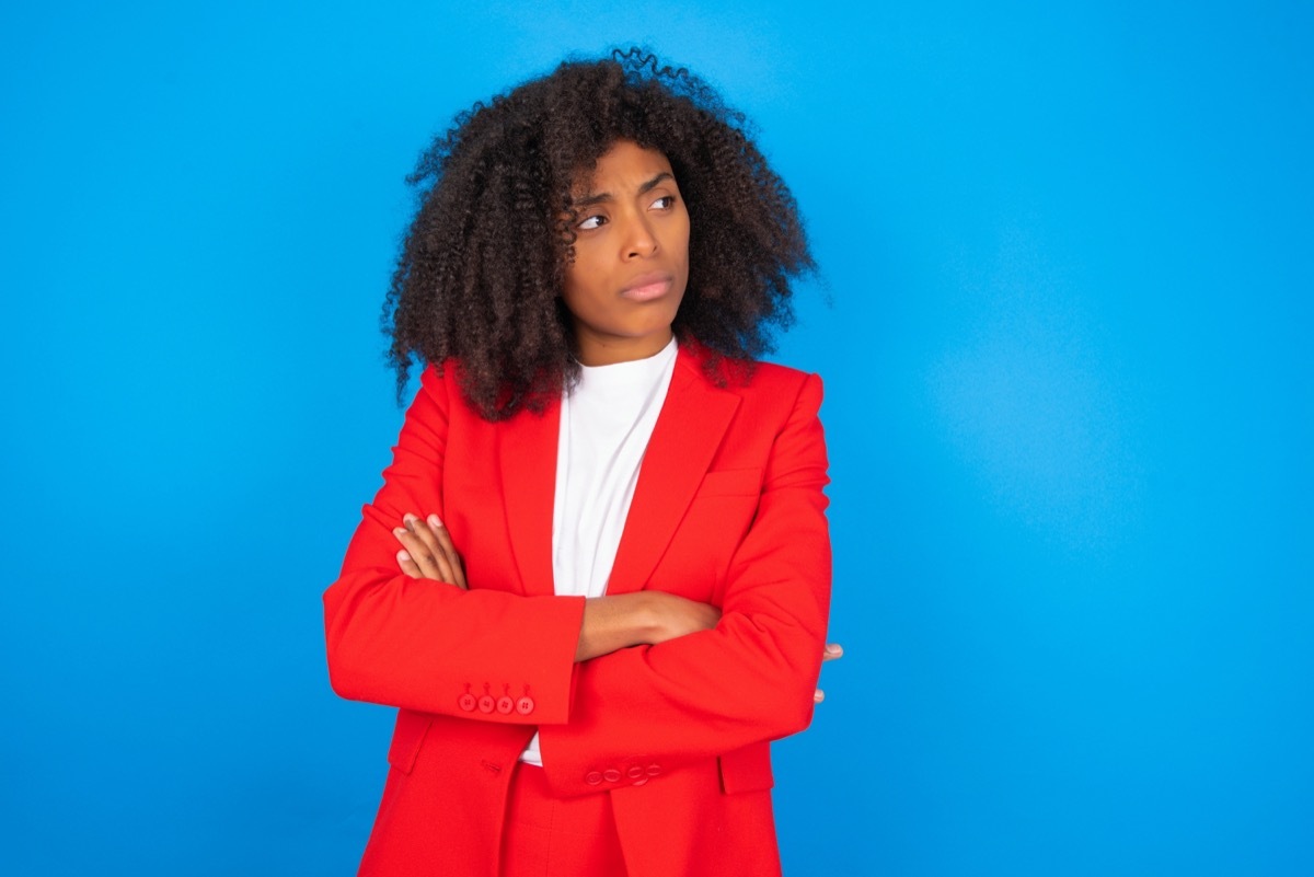 Young Woman with Rude Expression