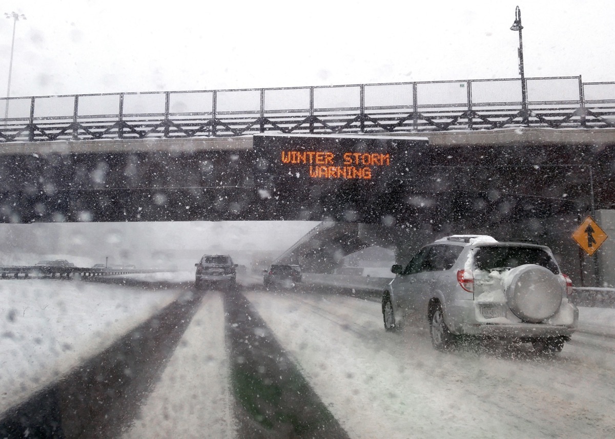 car driving in snow