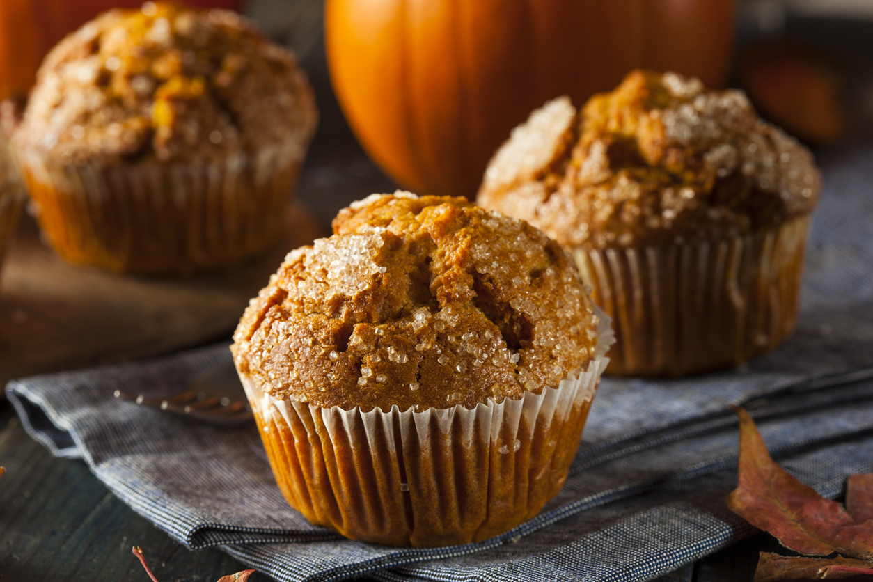 lightly sugared pumpkin muffins