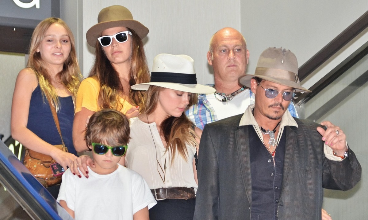 Johnny Depp with children and Amber Heard