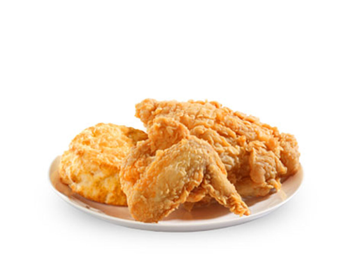 Wing and breast with biscuit