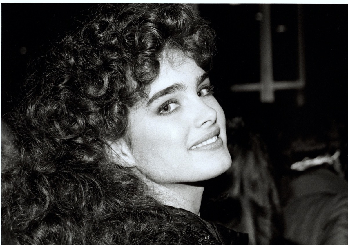 black and white photo of brooke shields