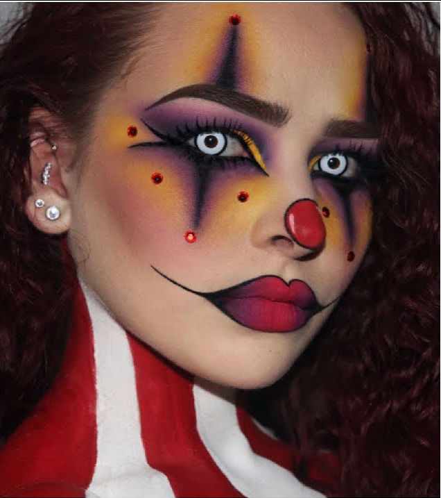 Crazy clown  |  11 Creepy and Cool Halloween Makeup Ideas to Try This Year |  HerBeauty