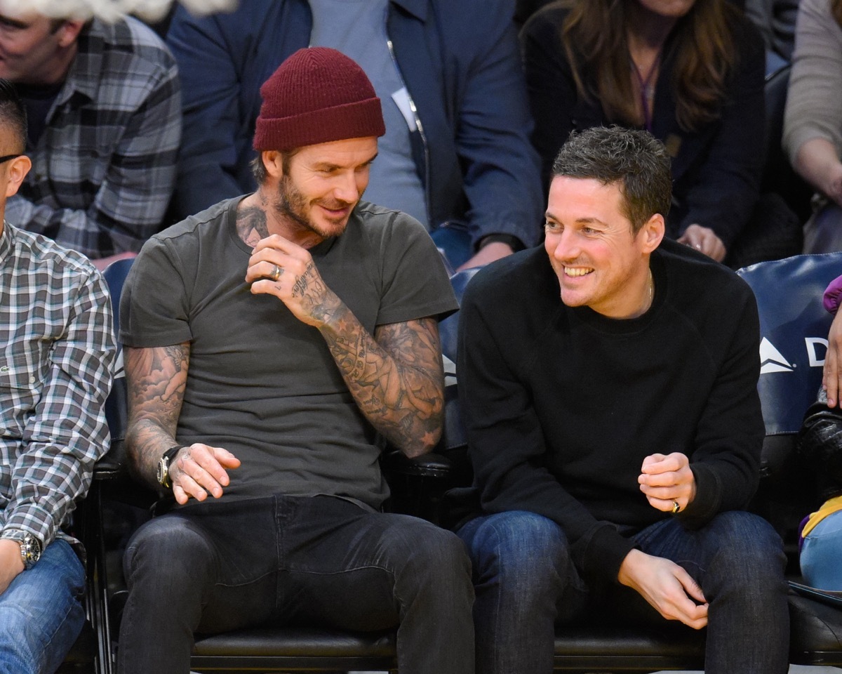 david beckham and dave gardner laughing