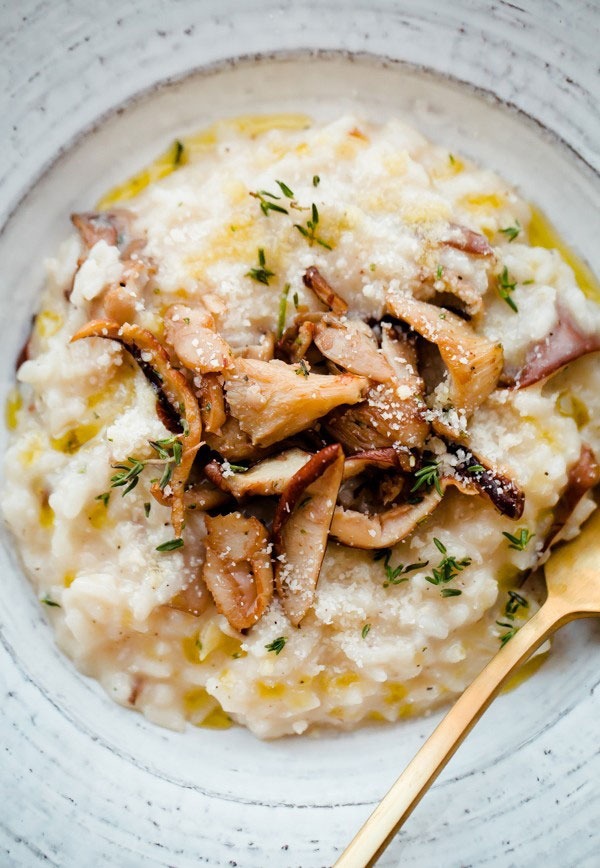 easy no-stir mushroom risotto