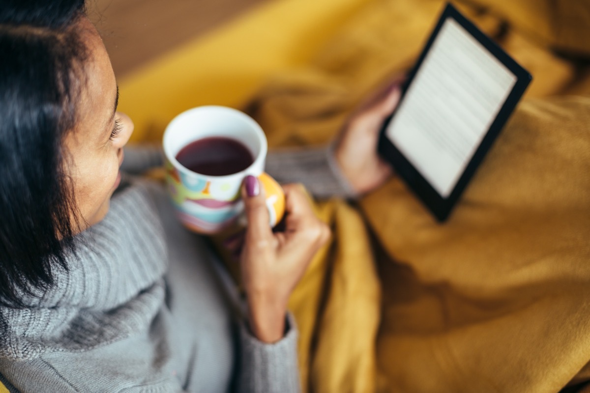 Woman reading an e-book