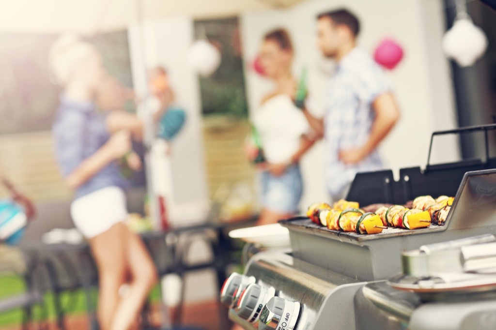 gas grill outside, backyard dangers