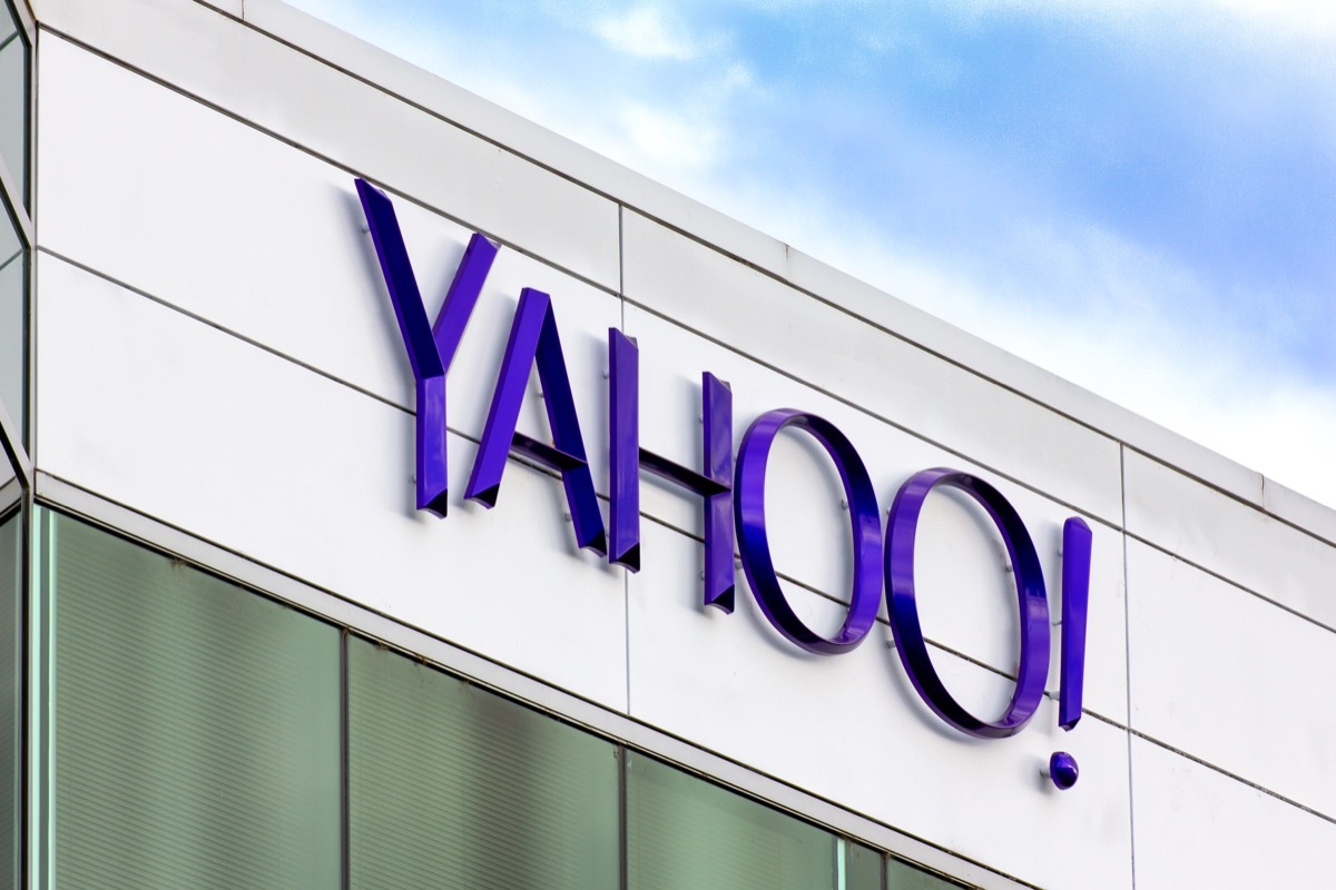 yahoo sign on headquarters building, original brand names