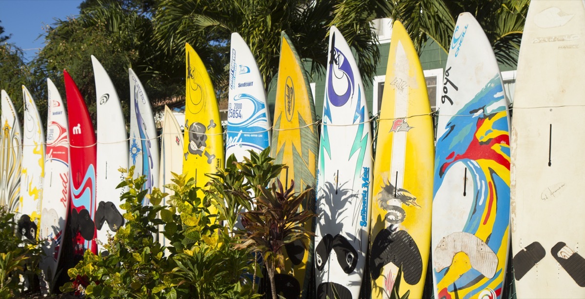 Surfboard fence in Hawaii