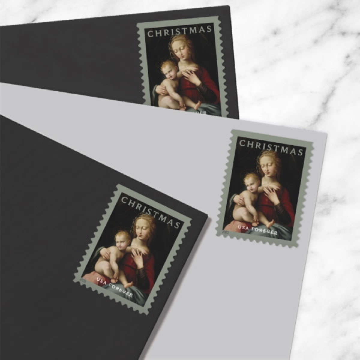 usps new Christmas stamp art of virgin and child