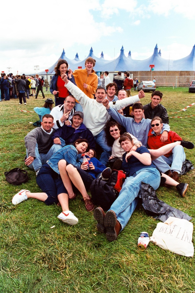 Teens at a music festival in the 1990s