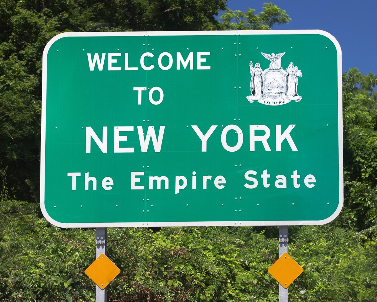 new york state welcome sign, iconic state photos