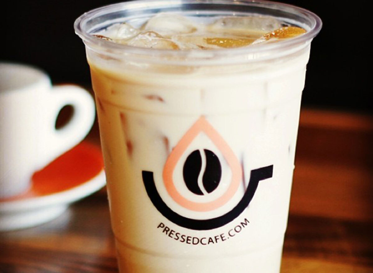 pressed cafe coffee iced cup