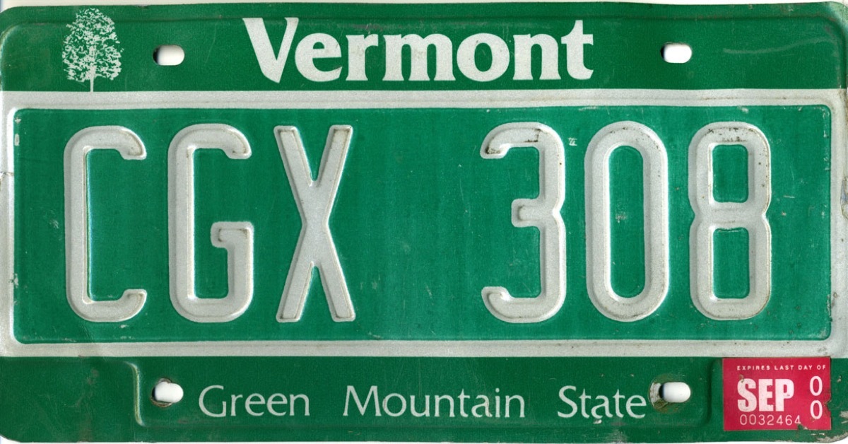 vermont license plate