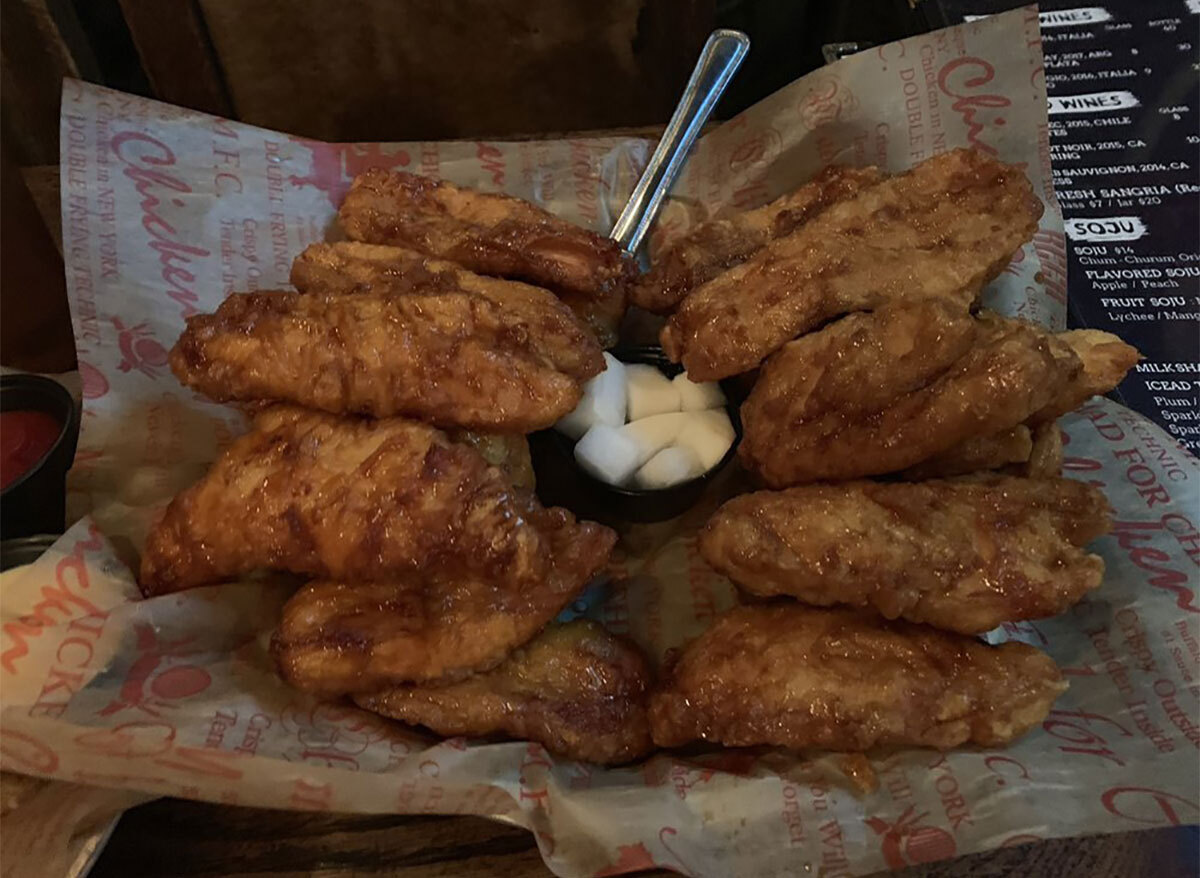 plate of korean fried chicken