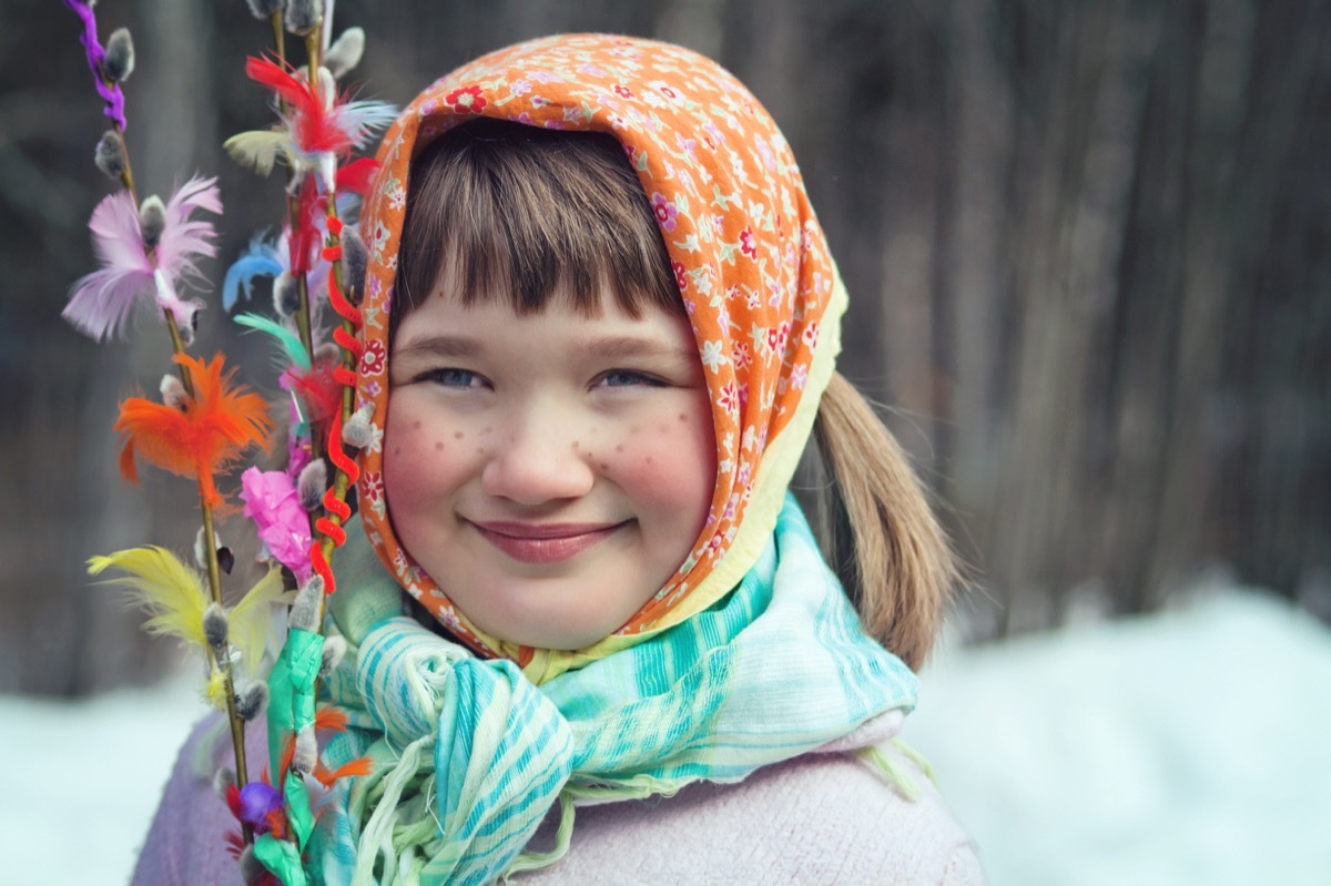 girl dressed as easter witch