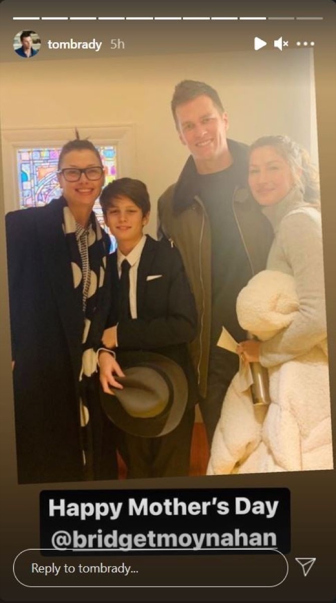 Bridget Moynahan, Jack, Tom Brady, and Gisele Bundchen on Instagram