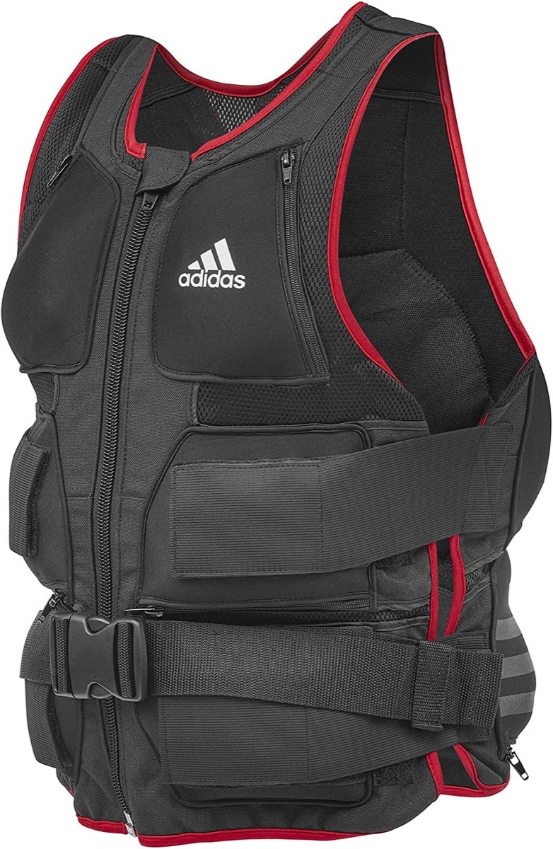 black and red weighted adidas vest