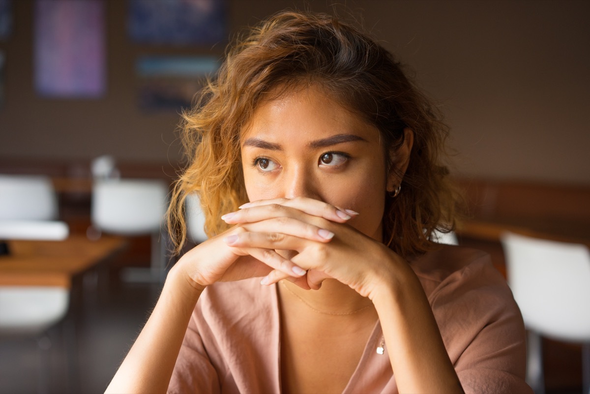 woman with concerned face, single questions