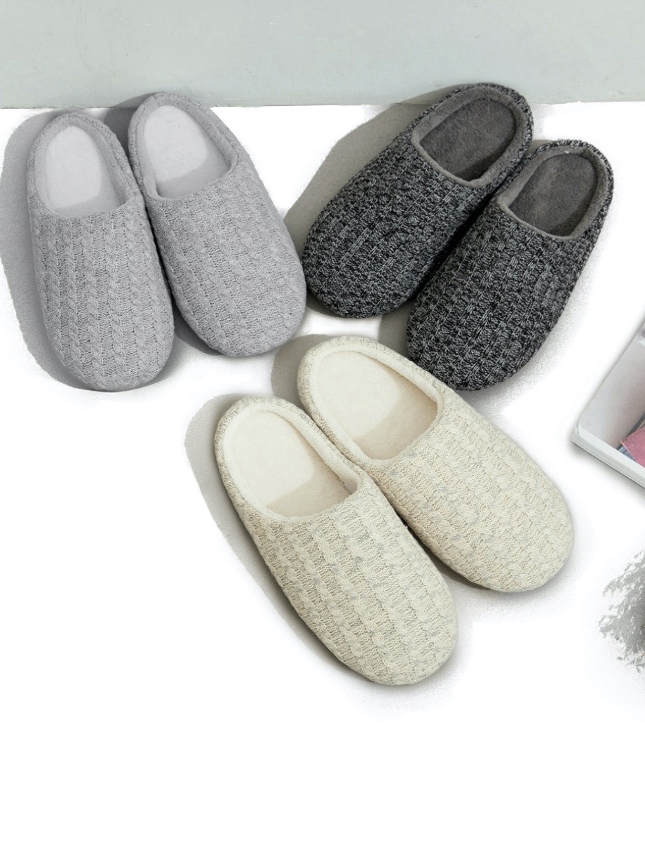 three pairs of slippers