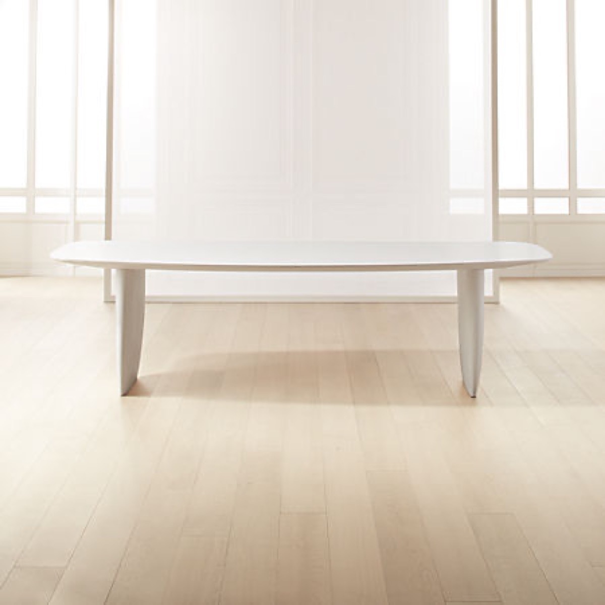 cb2 white bordo dining table