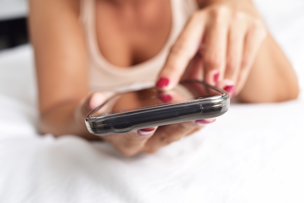 woman using phone