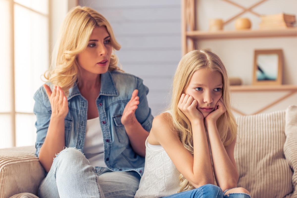 mom and daughter on couch