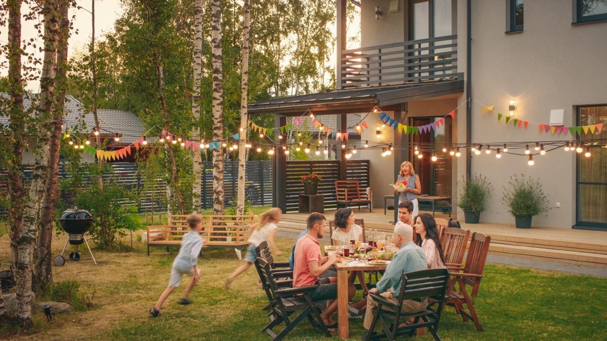 Family in Big Backyard