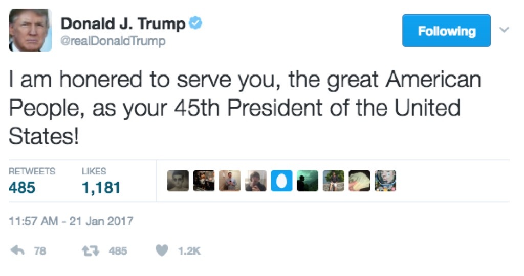 donald trump's tweets honered