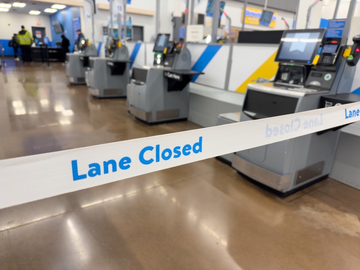 walmart self-checkout lane closed