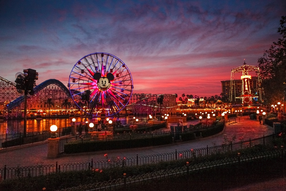 disneyland california adventure at night