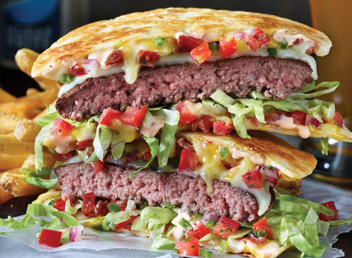 applebees quesadilla burger with fries