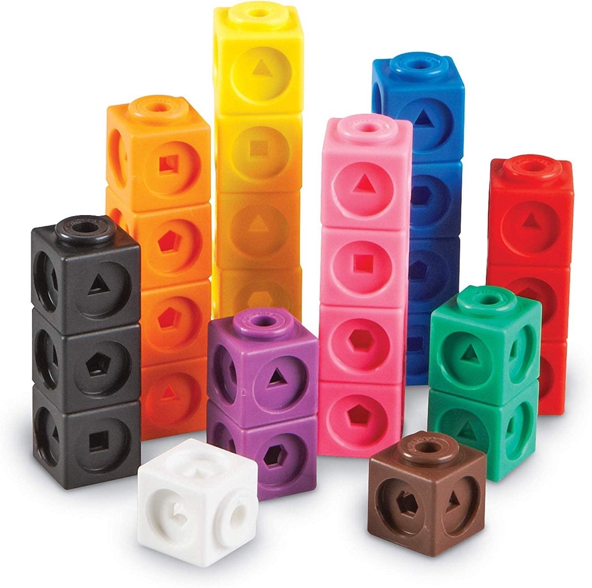 set of colorful plastic stacking cubes