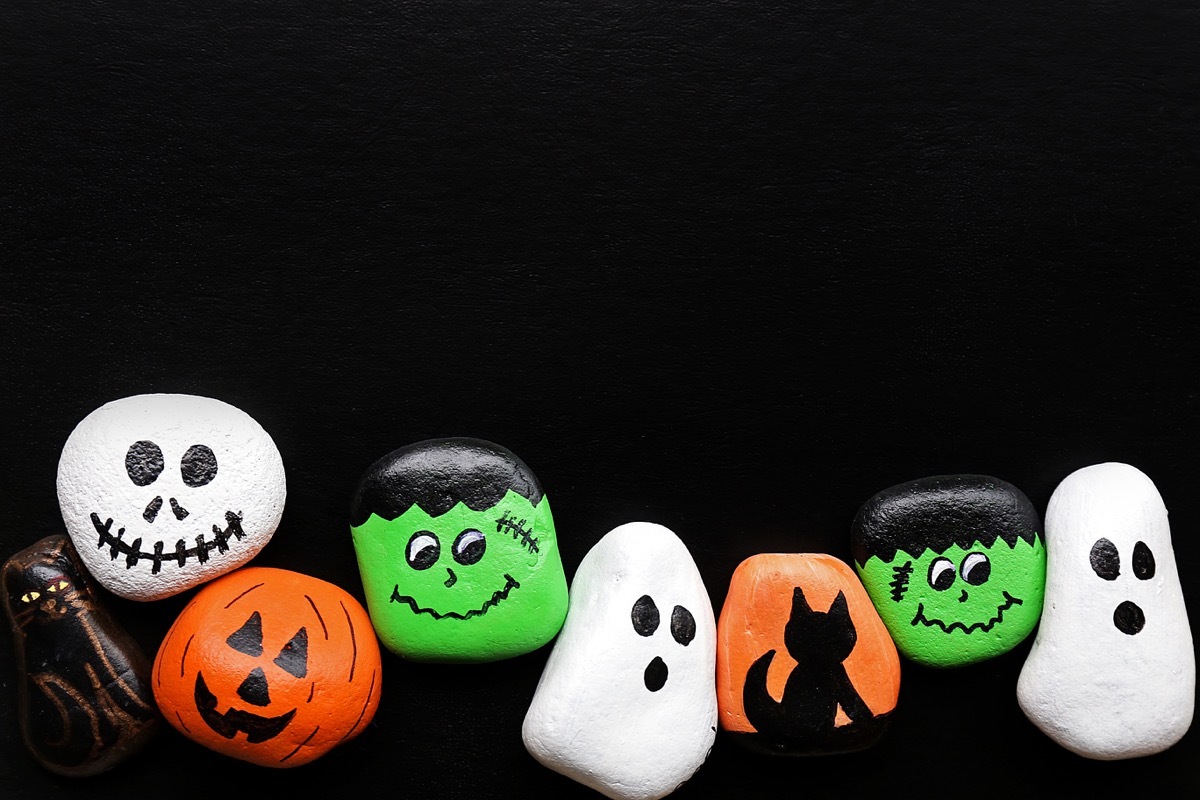 Cartoon Halloween Painted Rocks Halloween Crafts