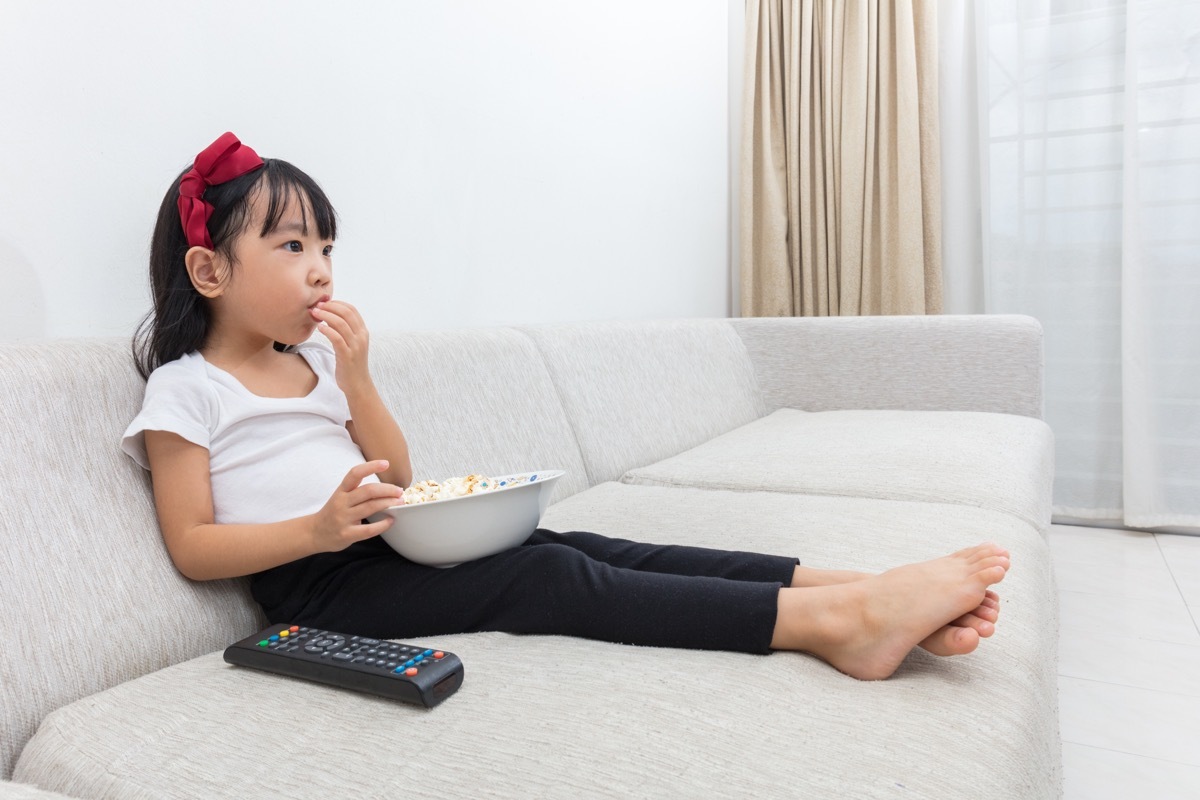 Little Girl Watching Television, bad parenting