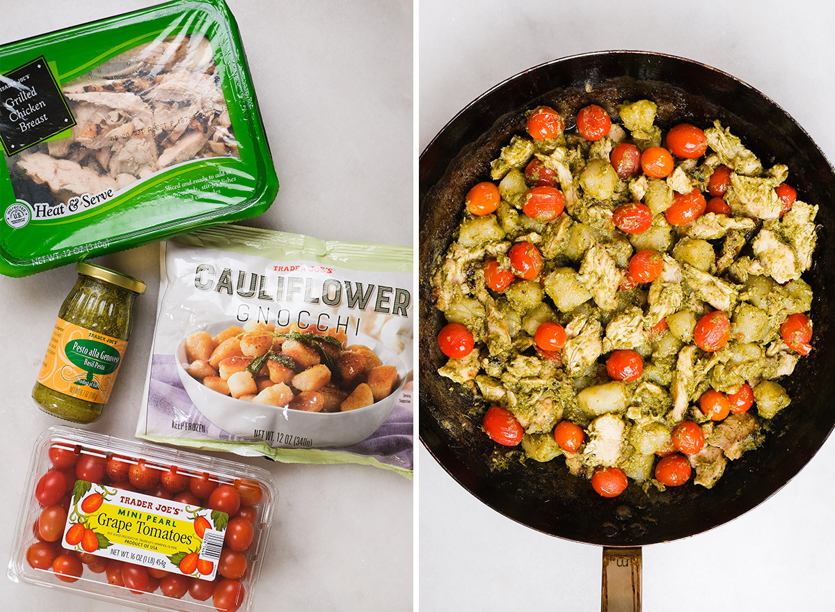 pesto cauliflower gnocchi with ingredients