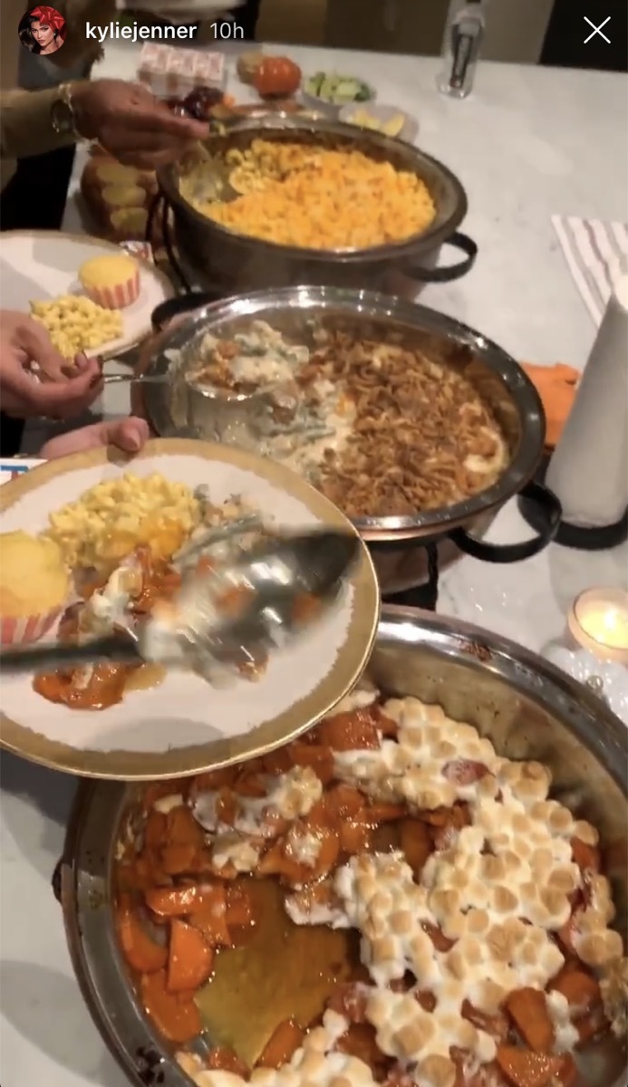 kylie jenner's friendsgiving buffet