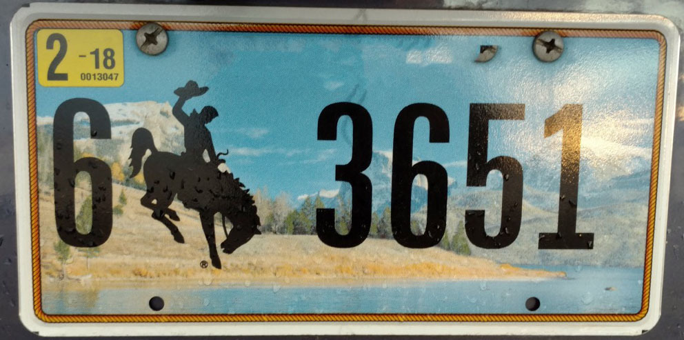 wyoming license plate photoshopped