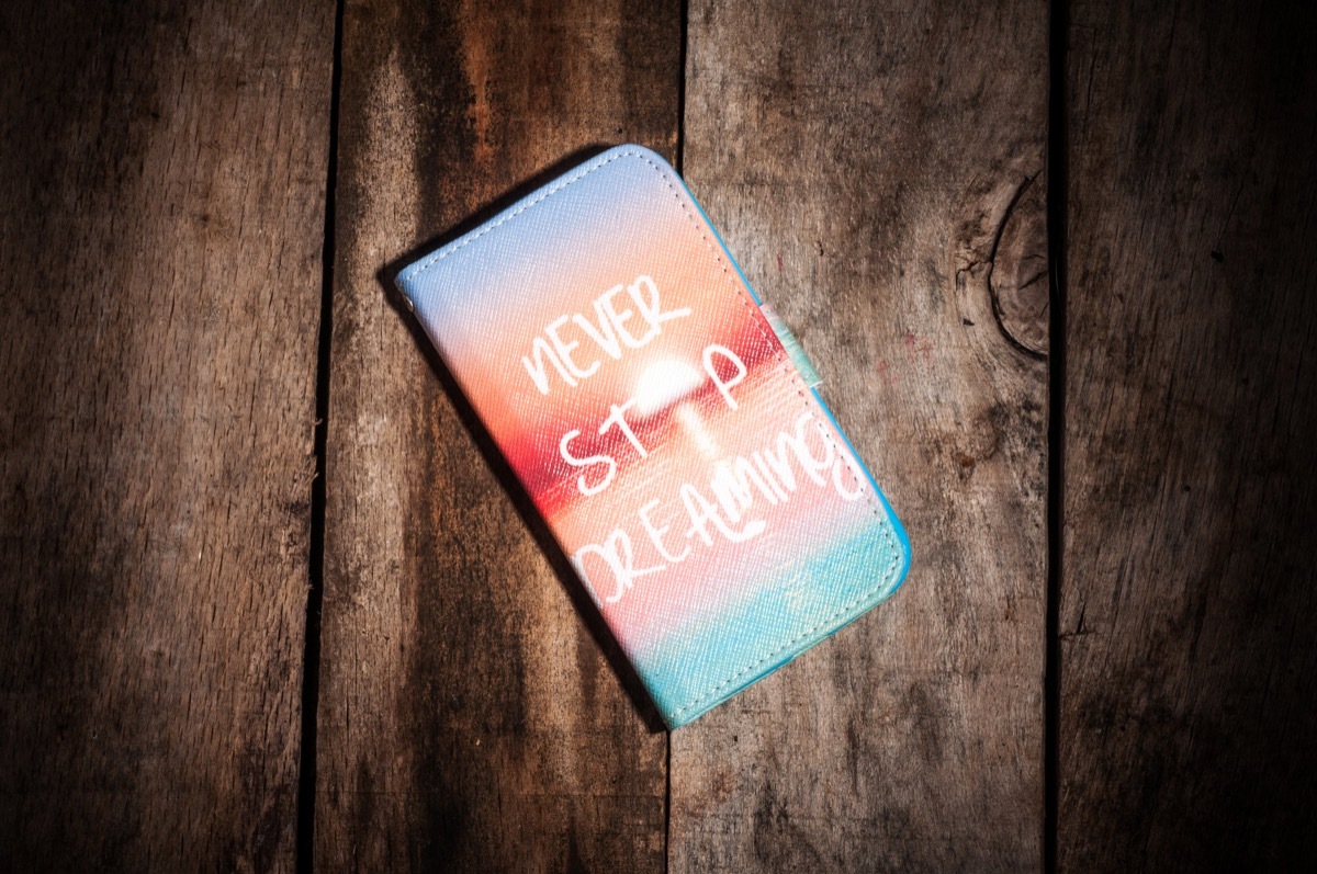 a phone case with the saying 