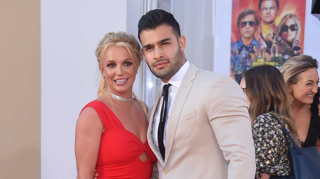 Britney Spears and Sam Asghari at the premiere of 