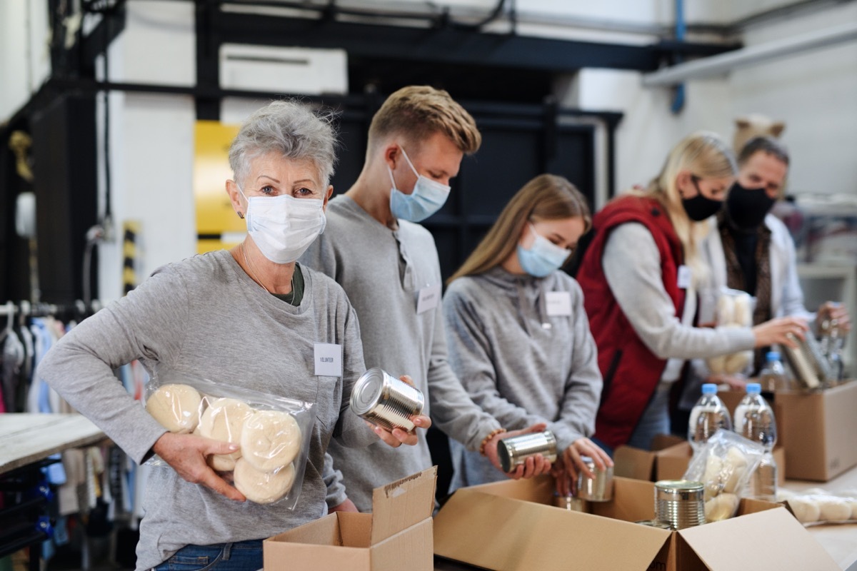 People Volunteering at Food Pantry